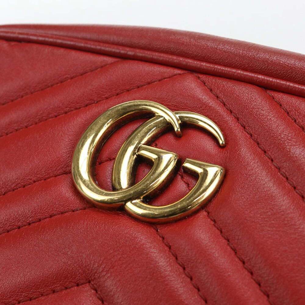 GUCCI Red GG Marmont Shoulder Bag - Picture 8 of 9
